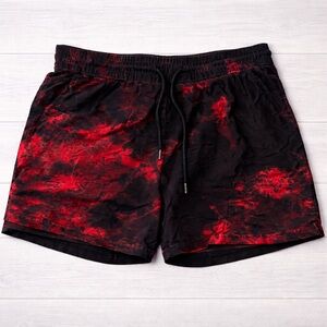SHEIN Red and Black Athletic Shorts